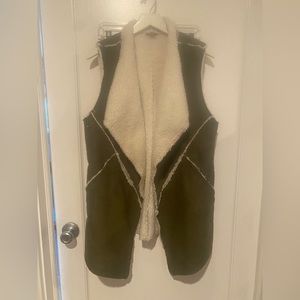 Lularoe “suede” and “shearling” vest.